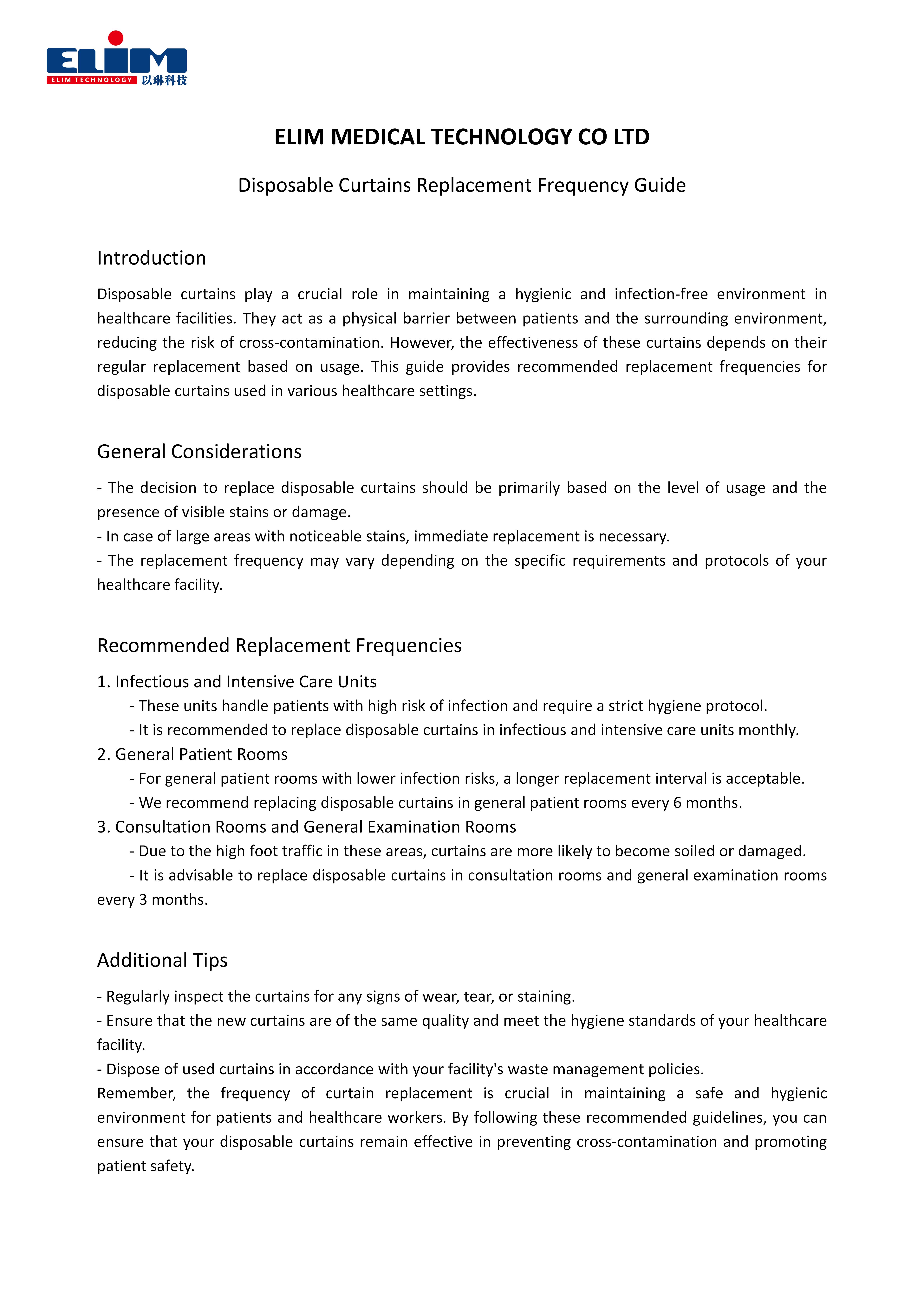 Einwegvorhänge Ersatzfrequenzhandbuch